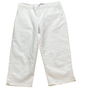Gloria Vanderbilt Amanda Cropped White Jeans Sz 12 #330E